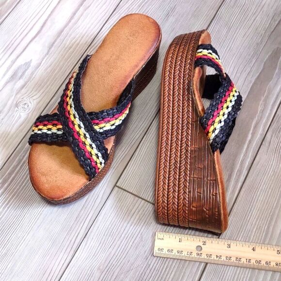 (65-1655) Vepose Wedge Sandals  Platform Sz 37 (6.5) - Picture 5 of 9